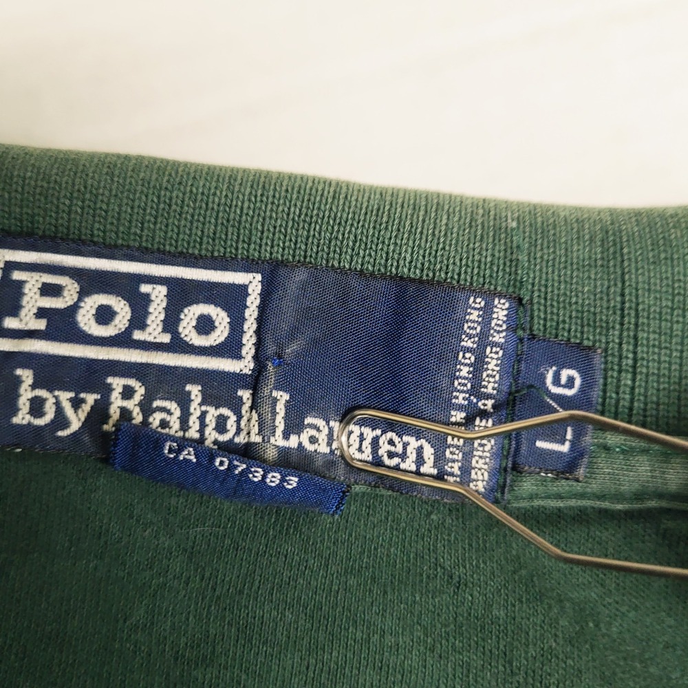 Polo Ralph Lauren Mens Large Green Short Sleeve Polo Shirt Classic Fit Pony Logo - Picture 6 of 7